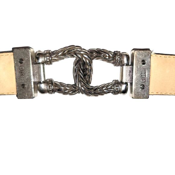 Vintage Brighton Leather Belt Size S Brown Engraved Buckle Western Chic USA EUC